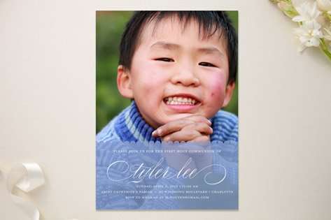 Sweet Scallop First Holy Communion Invitations
