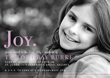 Simple Stripes First Holy Communion Invitations