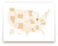 Polka Dotted States of America Art Prints