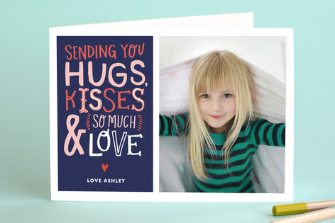 Doodle Words with photo Just Because Greeting Cards
