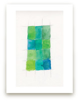 Aqua Grid Art Prints