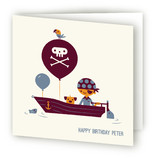 Pirate Captain Kids Birthday Greeting Cards