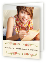 Floral Frame Adult Thank You Greeting Cards