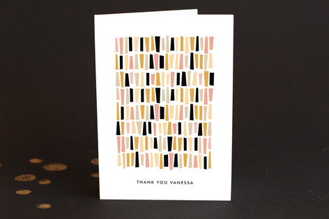 In A Row Adult Thank You Greeting Cards