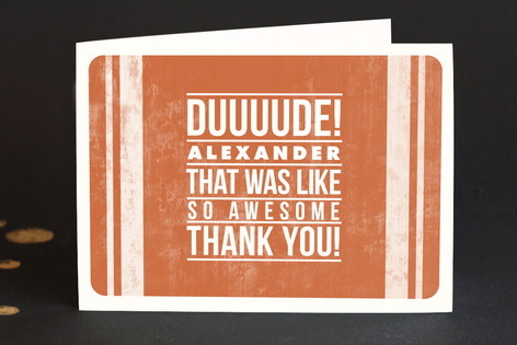 Duuuude! Adult Thank You Greeting Cards