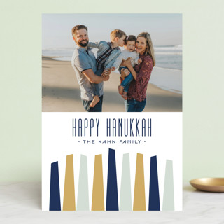Modern Menorah Hanukkah Cards
