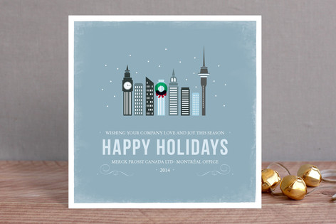 Winter Cityscape Business Holiday Cards