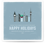 Winter Cityscape Business Holiday Cards