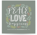 Peace Love Happiness Business Holiday Cards