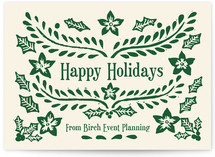 Block Printed Business Holiday Cards