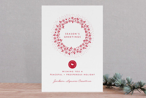 Red Wreath Business Holiday Cards