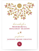Mistletoe Wreath Business Holiday Cards