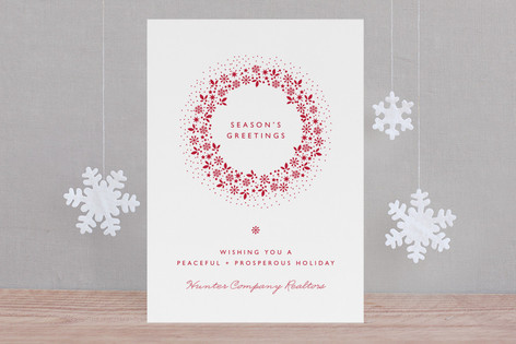 Red Wreath Business Holiday Cards