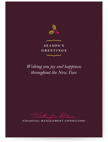 Delicate Holly Berry Business Holiday Cards