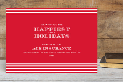 Classic Stripes Business Holiday Cards