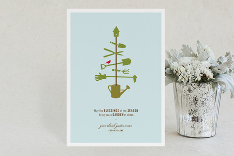 Green Holiday Business Holiday Cards
