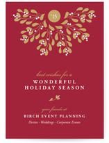Mistletoe Wreath Business Holiday Cards