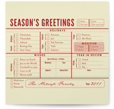 Season's Greetings Checklist Holiday Non-Photo Cards