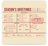 Season's Greetings Checklist Holiday Non-Photo Cards