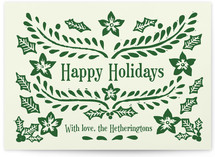 Block Printed Holiday Non-Photo Cards