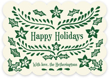 Block Printed Holiday Non-Photo Cards