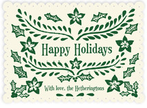 Block Printed Holiday Non-Photo Cards