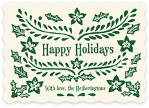 Block Printed Holiday Non-Photo Cards