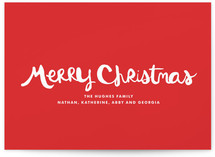 Handlettered Merry Christmas Holiday Non-Photo Cards