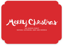 Handlettered Merry Christmas Holiday Non-Photo Cards