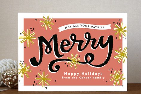 Merry Snowflakes Holiday Non-Photo Cards