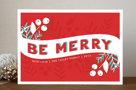 Be Merry Berries Holiday Non-Photo Cards