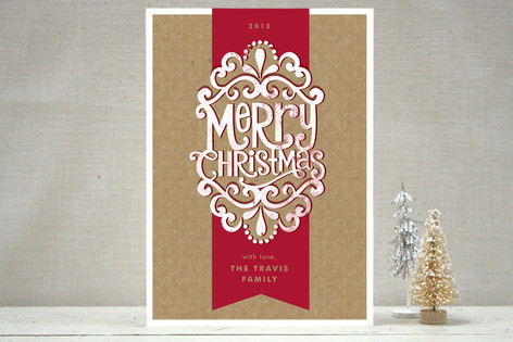 Kraft Ribbon Holiday Non-Photo Cards