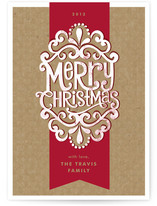 Kraft Ribbon Holiday Non-Photo Cards