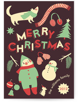 Retro Snow Day Holiday Non-Photo Cards