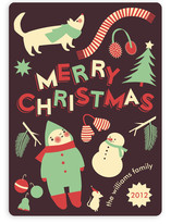 Retro Snow Day Holiday Non-Photo Cards