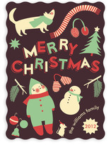 Retro Snow Day Holiday Non-Photo Cards