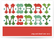 Folk Merry Merry Holiday Non-Photo Cards