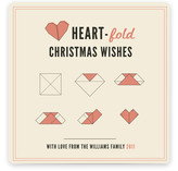 Heart-Fold Christmas Wishes Holiday Non-Photo Cards