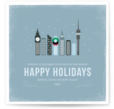 Winter Cityscape Holiday Non-Photo Cards