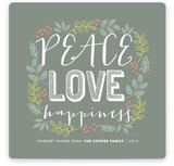Peace Love Happiness Holiday Non-Photo Cards