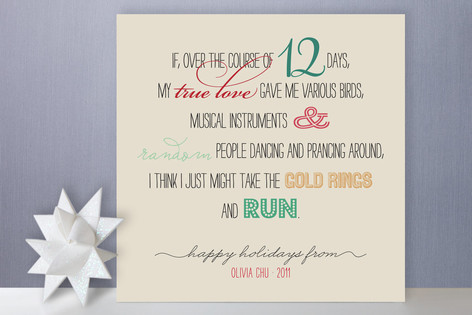 12 Days Reality Check Holiday Non-Photo Cards