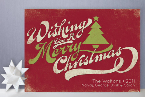 Merry Retro Christmas Holiday Non-Photo Cards