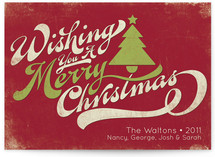 Merry Retro Christmas Holiday Non-Photo Cards