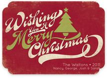Merry Retro Christmas Holiday Non-Photo Cards