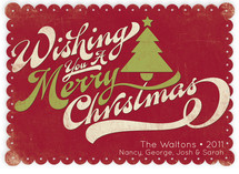 Merry Retro Christmas Holiday Non-Photo Cards