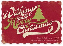 Merry Retro Christmas Holiday Non-Photo Cards