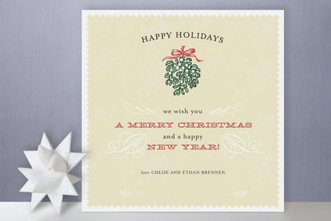 Mistletoe Flourish Holiday Non-Photo Cards