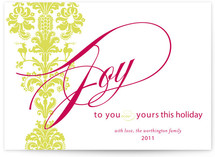 float + deer damask Holiday Non-Photo Cards