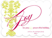 float + deer damask Holiday Non-Photo Cards