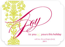 float + deer damask Holiday Non-Photo Cards